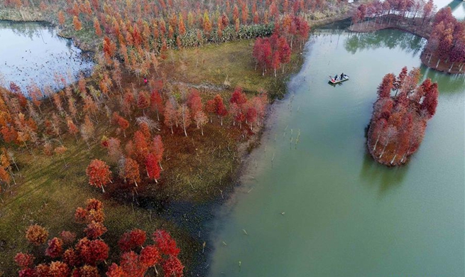Winter scenery of Tianquan Lake in east China
