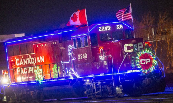 People visit 2017 Canadian Pacific Holiday Train in Toronto