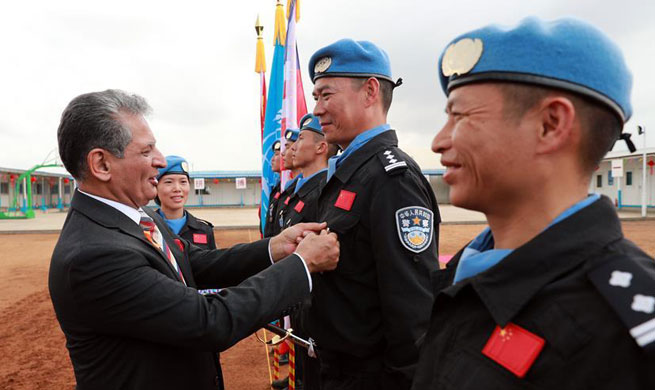 Chinese peacekeeping police receive UN medals in Liberia