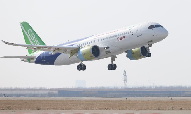 Second plane of C919 makes first test flight in Shanghai