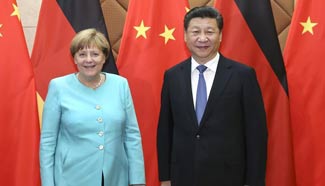 Chinese president meets with German chancellor in Beijing