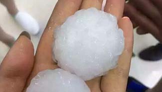 Heavy hail hits N China's Shanxi