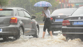 Torrential rain hits east China's Jiujiang