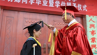 Special graduation ceremony held for injured undergraduate, NW China