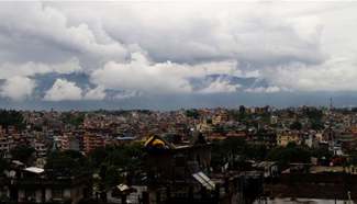 Monsoon clouds seen over Kathmandu