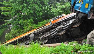 Train derails near Kannur railway station in S India