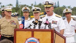 Press conference of U.S.-led Rim of the Pacific exercise held in Hawaii