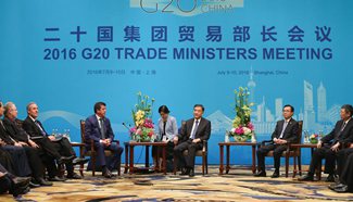 Wang Yang meets foreign representatives attending G20 Trade Ministers Meeting
