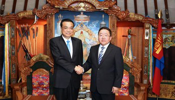 Premier Li meets Mongolian president