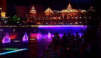 Night scene of riverside attracts crowds in Hubei
