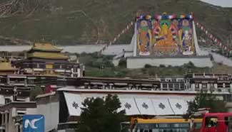 Buddha unveiling ceremony in Tibet