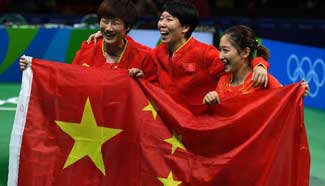 China beats Germany 3-0 to secure third gold in women's team table tennis