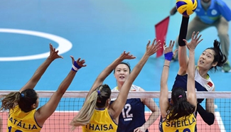 China beats Brazil 3-2 at women's quarterfinal of Volleyball