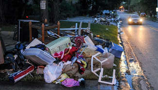 Aftermath of flood in Baton Rouge of U.S.