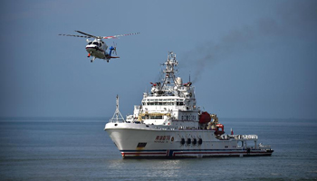 Emergency rescue drill held at sea area in S China's Sanya