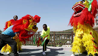 African trainees learn lion dance in NE China's Dalian