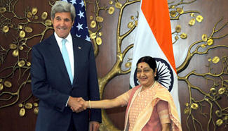 John Kerry meets with Indian FM in New Delhi