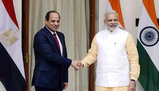 Egyptian president in India for three-day visit