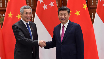 Xi meets Singaporean prime minister on bilateral ties
