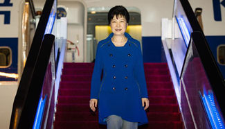S. Korean President Park Geun-hye arrives in Hangzhou for G20 Summit