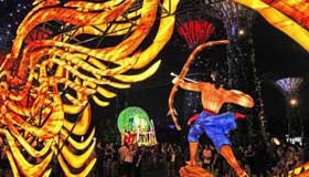 Singapore celebrates Mid-Autumn festival with lighting lanterns, games