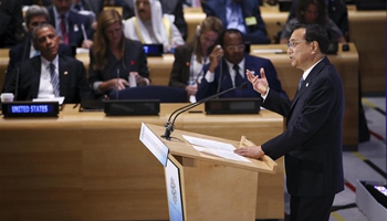 Chinese premier addresses Leaders Summit on Refugees at UN headquarters in New York
