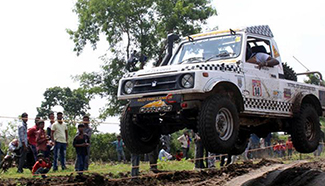 Expert riders participate in mud car rally in Bhopal, India