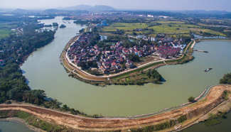 Aerial view of Xishaoxi River region in east China