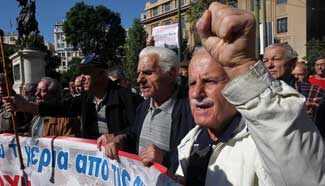 Feature: Greek retirees demonstrate against fresh round of pension cuts