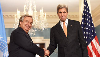 Kerry meets UN Secretary General designate in Washington D.C.