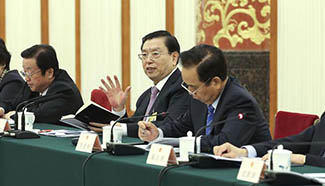Zhang Dejiang attends joint inquiry meeting of session of NPC Standing Committee