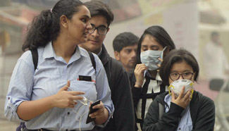Citizens wear masks among heavy haze in New Delhi, India