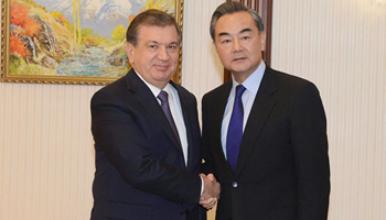 Chinese FM Wang Yi meets Uzbek acting president in Tashkent