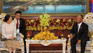 Cambodian National Assembly president meets Laos counterpart in Cambodia