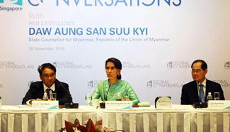 Myanmar's Aung San Suu Kyi begins 3-day official visit in Singapore