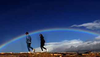 Rainbow seen in Jordan