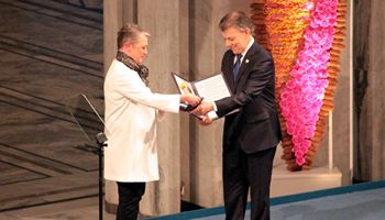 Colombian president receives 2016 Nobel Peace Prize