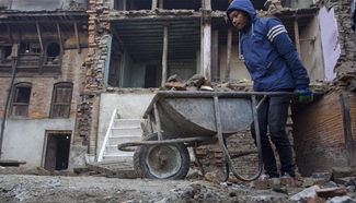 Reconstruction work underway for buildings damaged in 2015 earthquake in Nepal