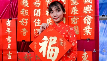 Charity event of writing Chinese Lunar New Year posters and couplets held in Vietnam