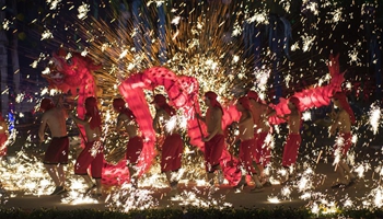 Performance held to celebrate Chinese lunar new year in C China's Wuhan