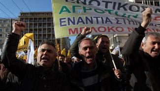 Greek farmers rally in Athens against new tax hikes