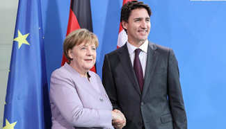 German Chancellor meets with visiting Canadian PM in Berlin