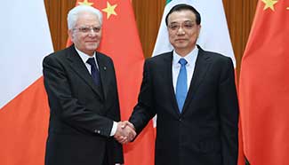 Chinese premier meets Italian president, vows to further cooperation