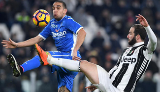 Juventus beats Empoli 2-0 in Serie A soccer match