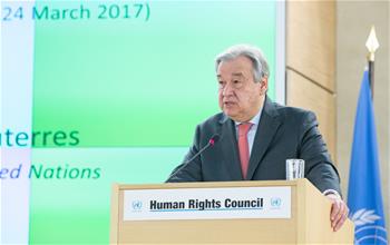 UN chief speaks at opening of 34th HRC session in Geneva