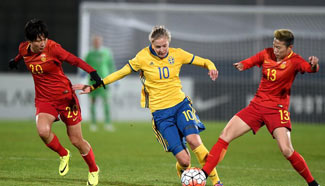 2017 Algarve Cup: China draw 0-0 with Sweden