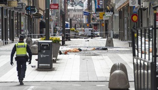 In pics: truck attack site in Stockholm