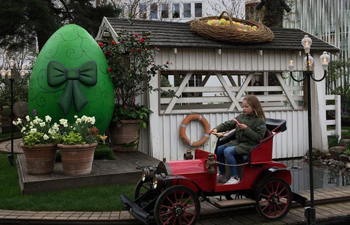 Easter eggs decorated in Tivoli Gardens, Copenhagen