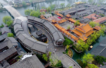 Aerial photos of old city of Tai'erzhuang in E China