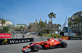 Drivers compete during 1st practice session of Formula One Monaco Grand Prix
